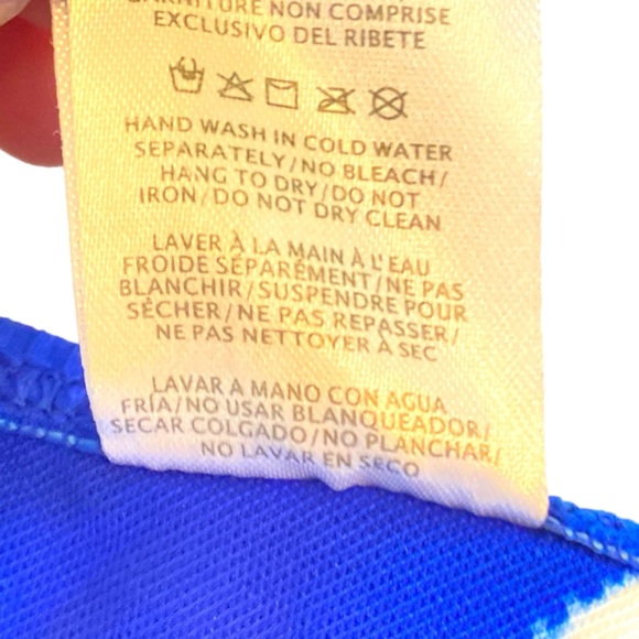 NWT BODY GLOVE Tie Dyed Drew Bikini Bottoms in Blue & White, size XL - Picture 5 of 8